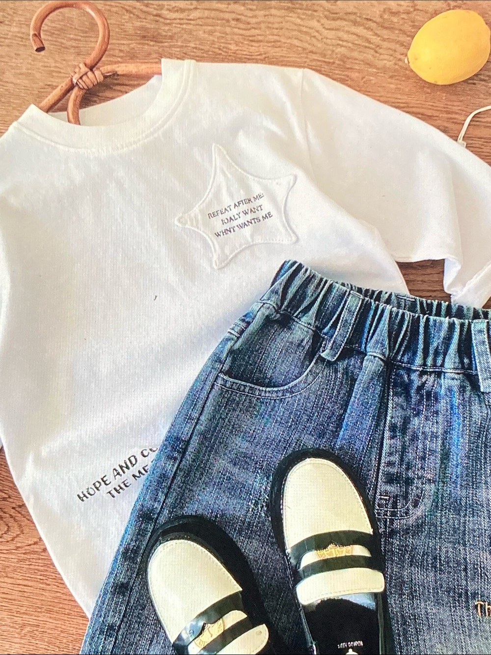 White Star Patch Short Sleeve Tee for Kids - Picture 5 of 9